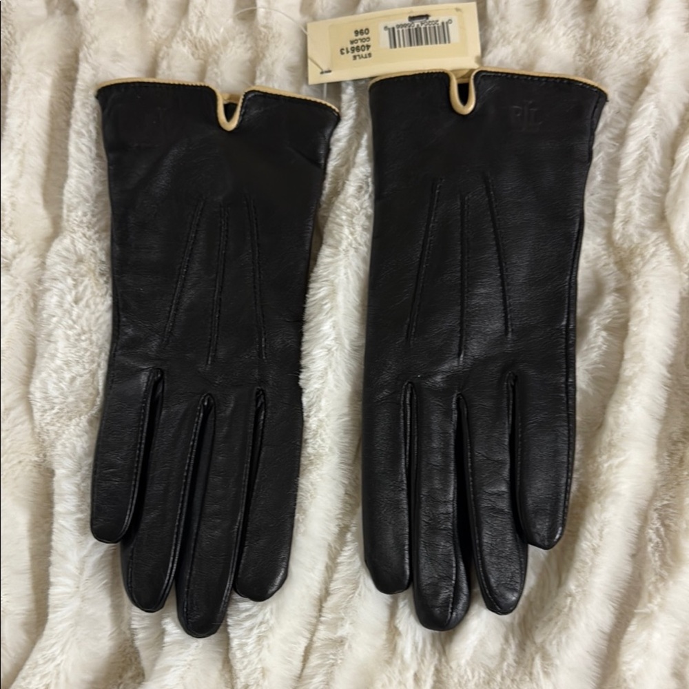 Ralph Lauren Classic Black Leather Women’s Gloves